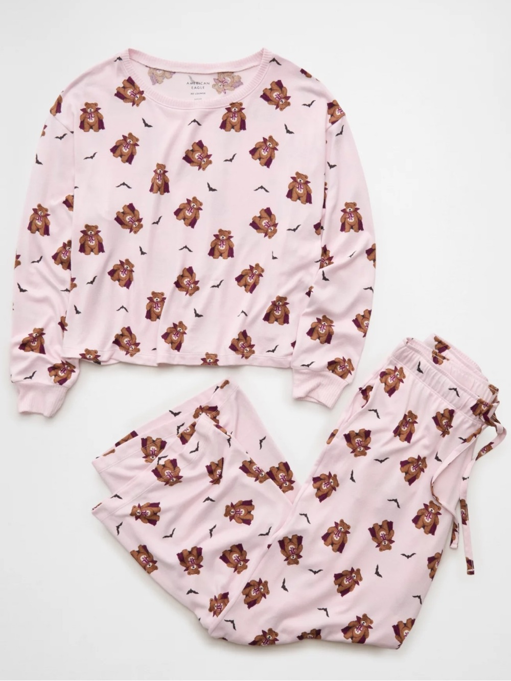 AE Luxe Plush Dracula Vampire Teddy Bear Long Sleeve +
Pant PJ Set